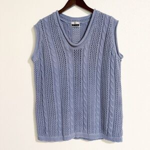 Vintage Express Tricot Cable Knit Sweater Vest